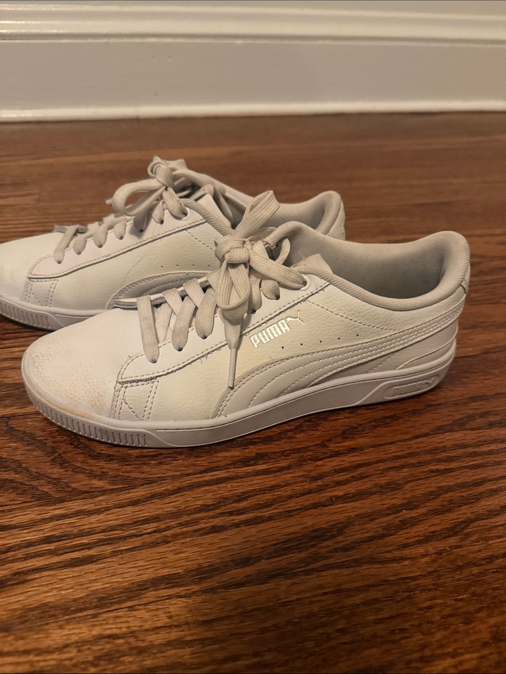 Puma Off-White Low-Top Lace-Up Sneakers
